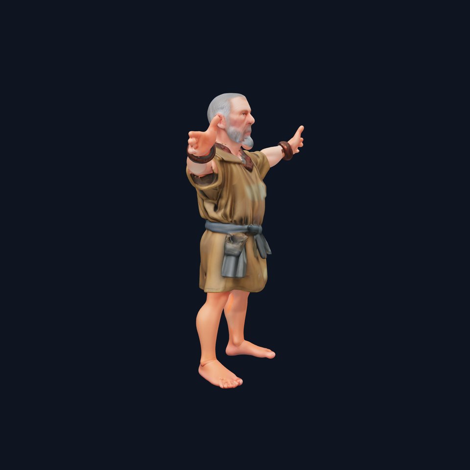 Medieval Peasant Male D Character Model with Detailed Textures